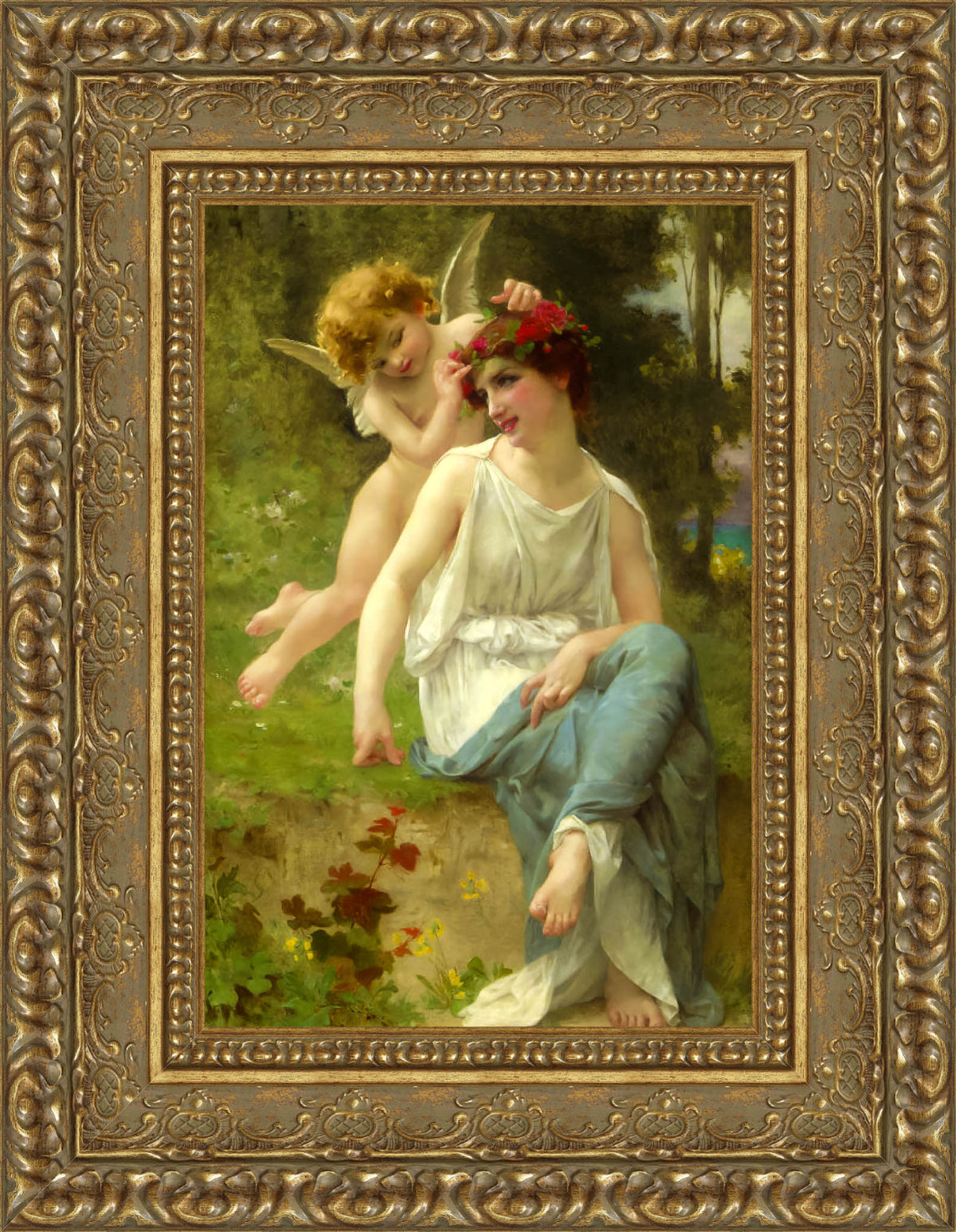 Cupid Adorning A Young Maiden – Guillaume Seignac, c. 1890