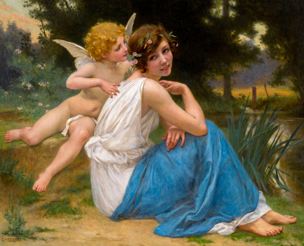 Cupid and Psyche – Guillaume Seignac, c. 1900, framed