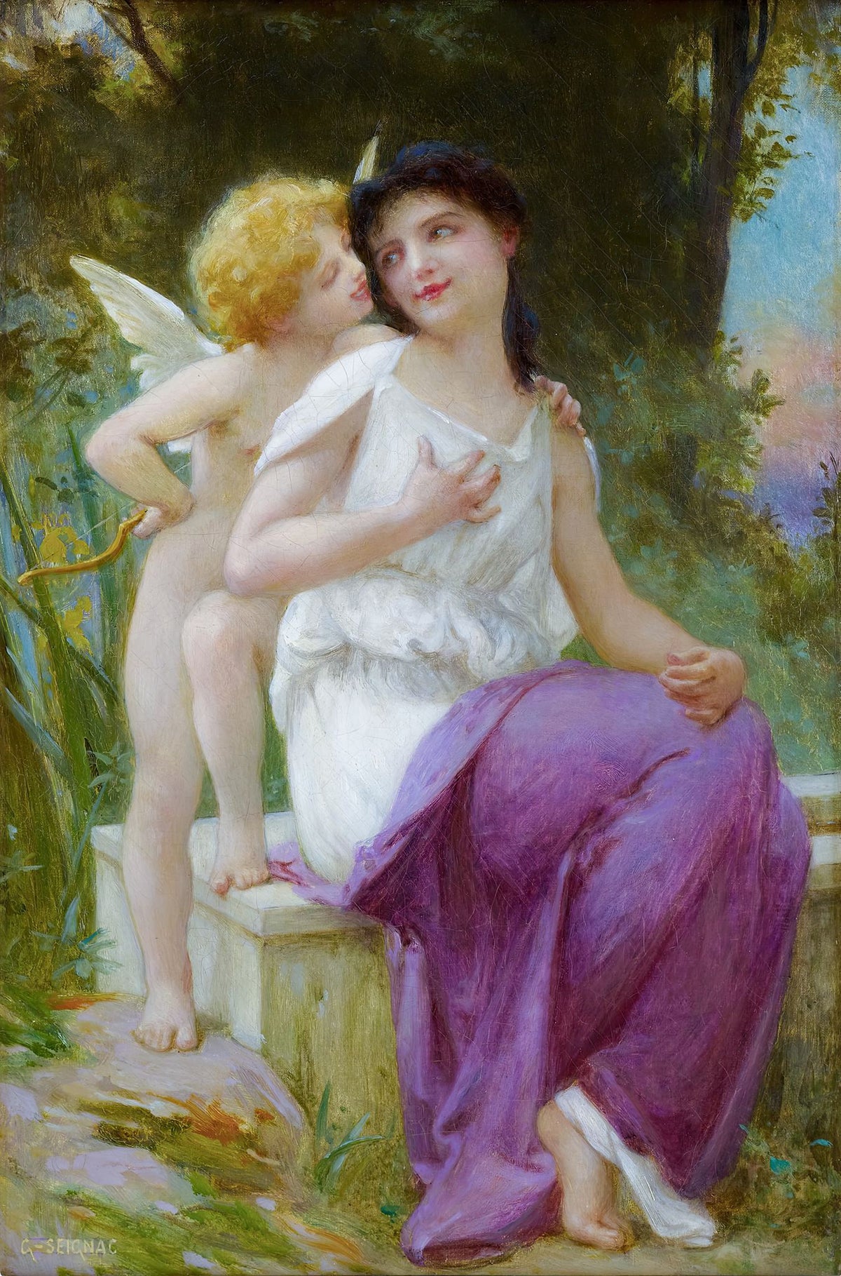 Venus Et L'Amour – Guillaume Seignac, c. 1900, framed