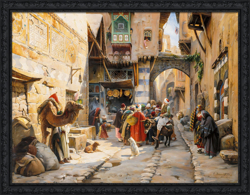 Damascus Street Scene – Gustav Bauernfeind, 1887