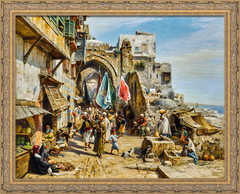 Procession in Procession in Jaffa – Gustav Bauernfeind, 1888