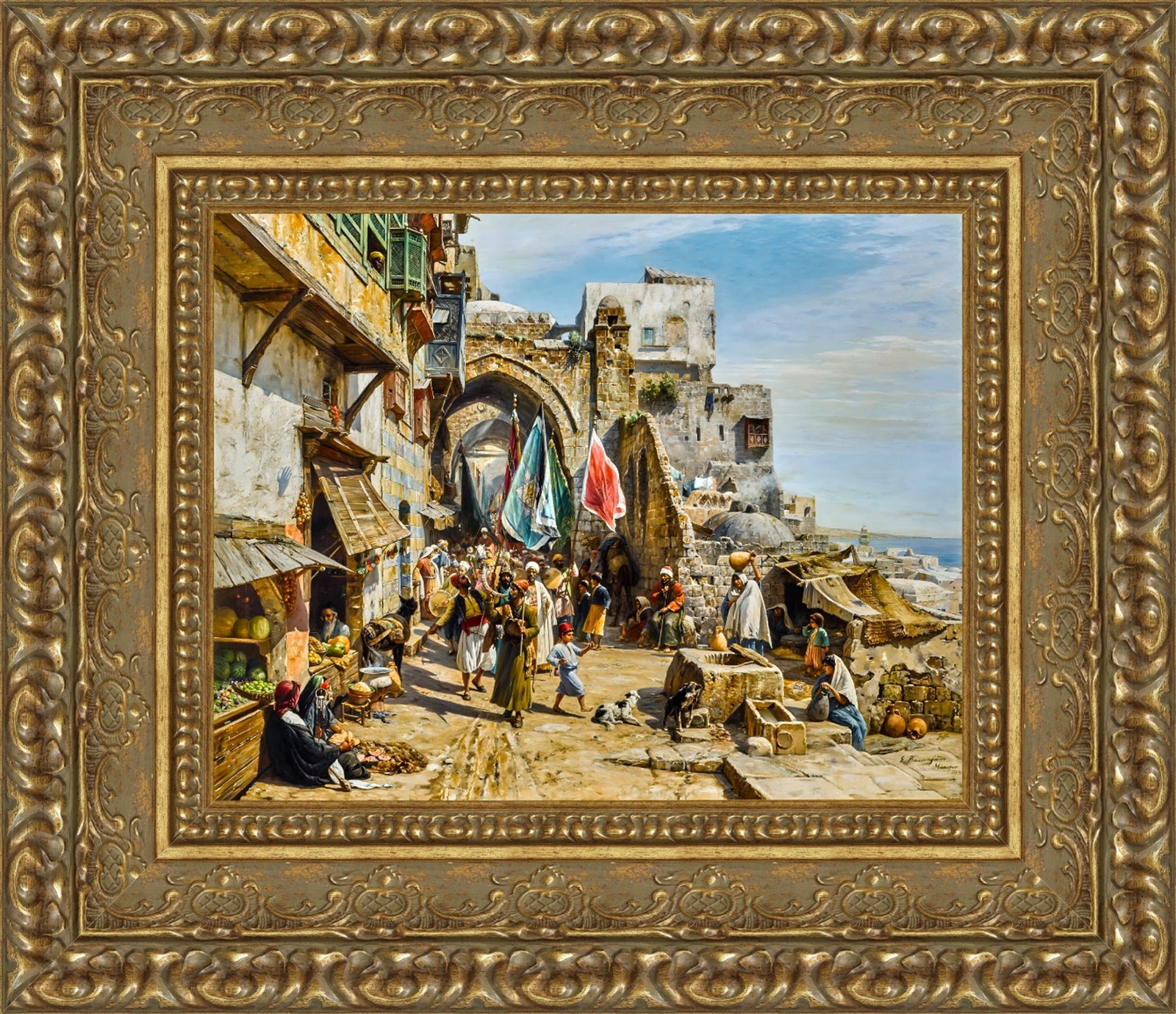 Procession in Procession in Jaffa – Gustav Bauernfeind, 1888