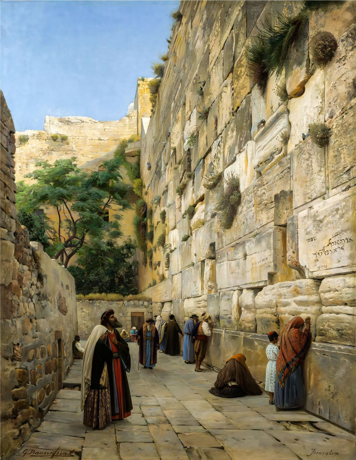 The Wailing Wall – Gustav Bauernfeind, 1880, framed