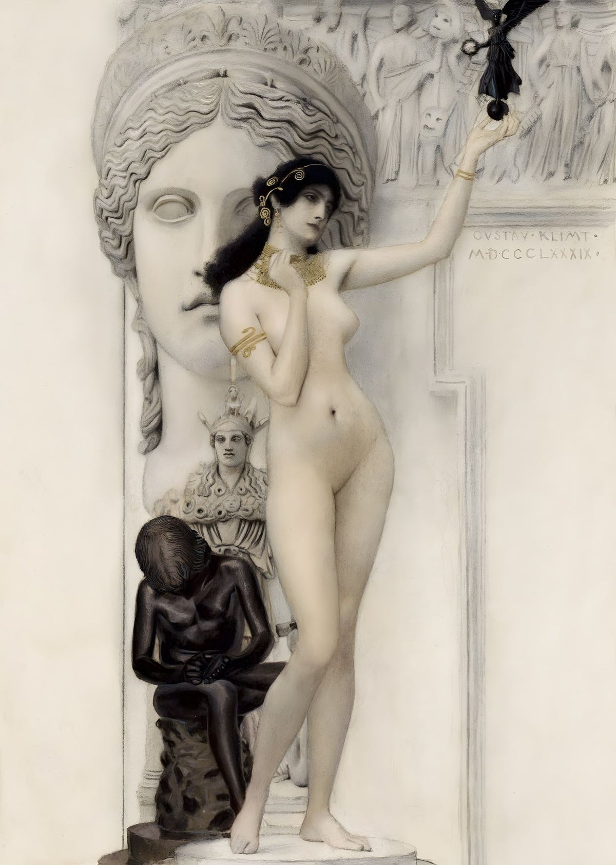 Allegory of Sculpture – Gustav Klimt, 1889, framed