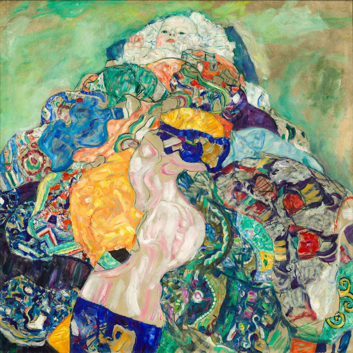 Baby (Cradle) – Gustav Klimt, 1917-1918, framed