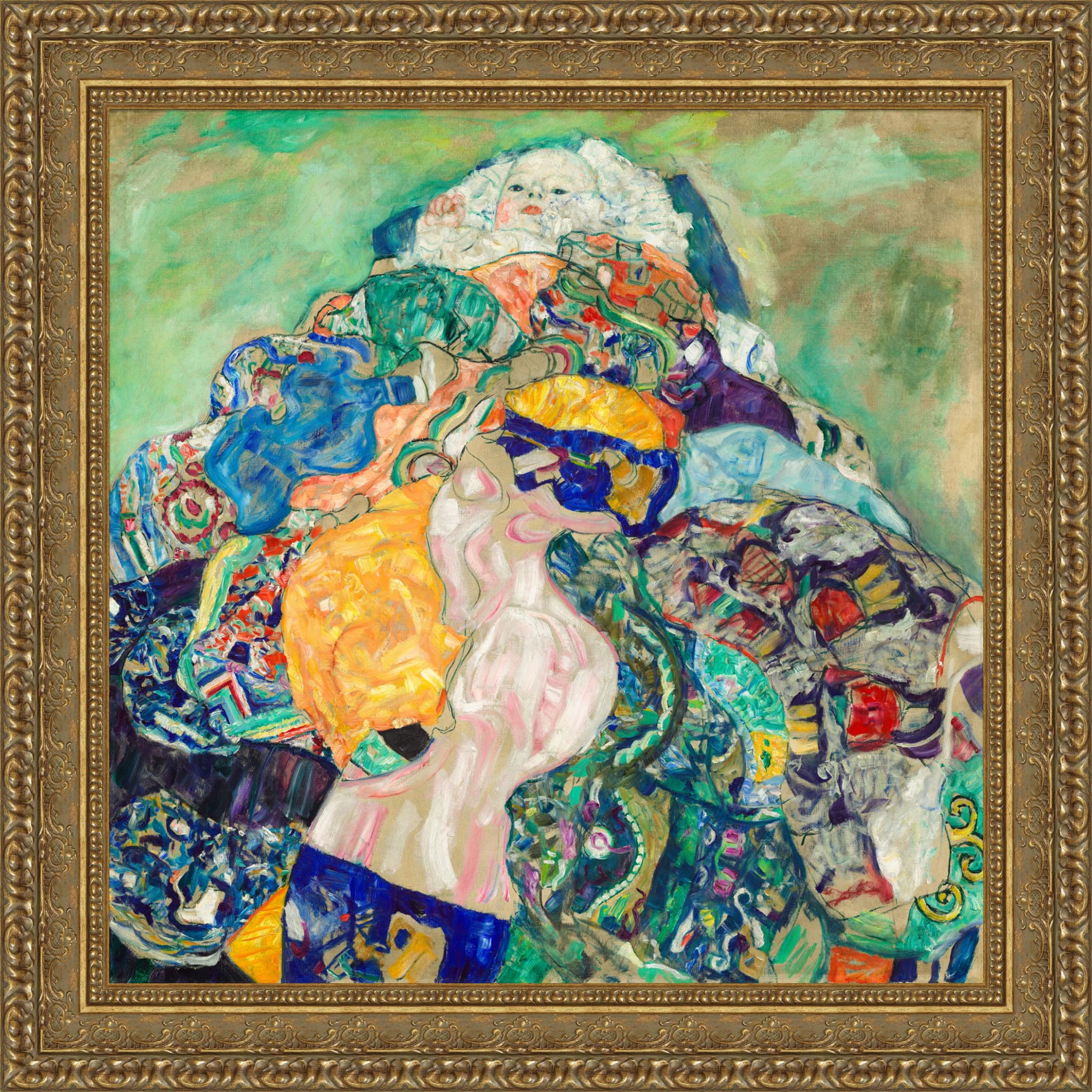 Baby (Cradle) by Gustav Klimt — Framed Giclee Canvas Print | Canvas Classics