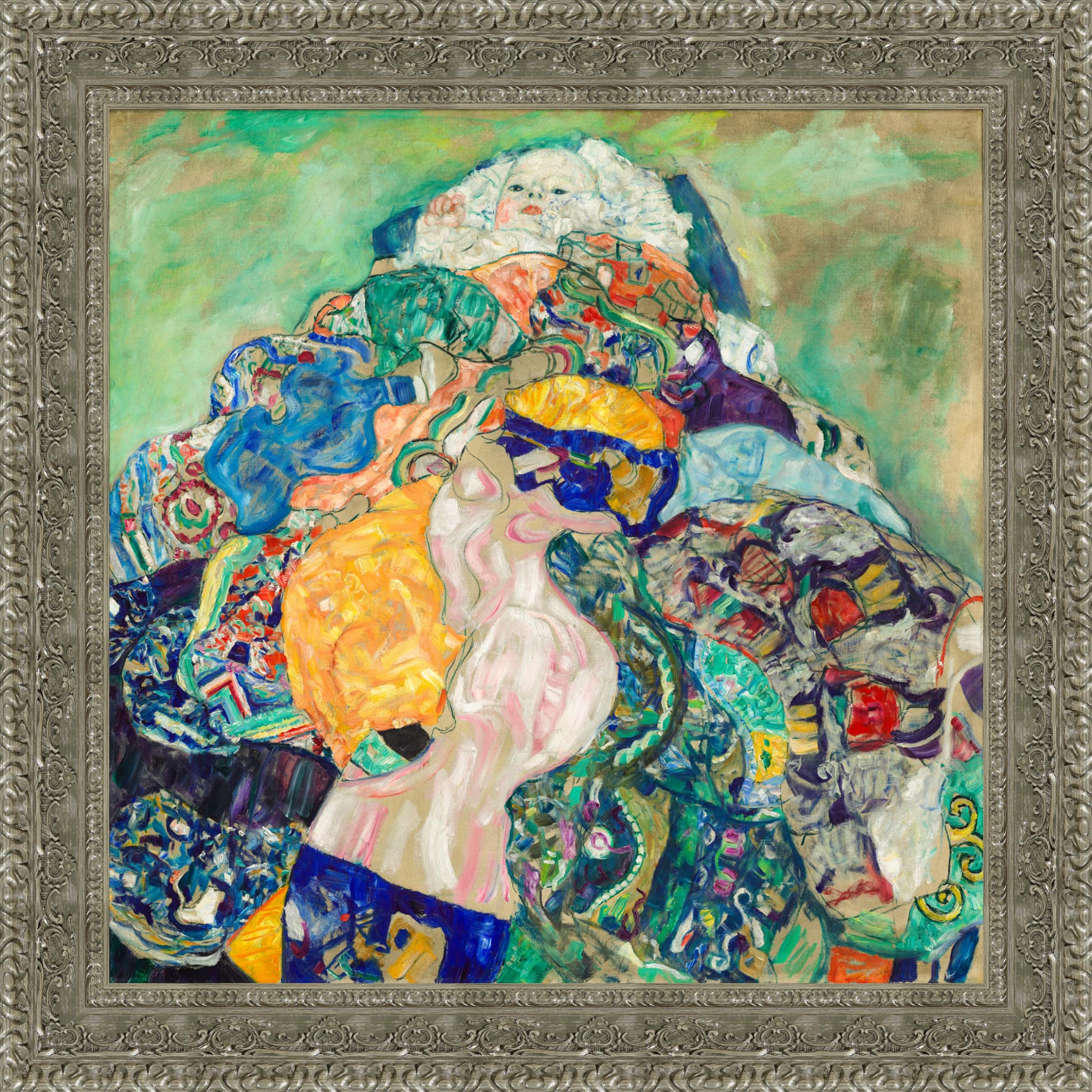 Baby (Cradle) by Gustav Klimt — Framed Giclee Canvas Print | Canvas Classics