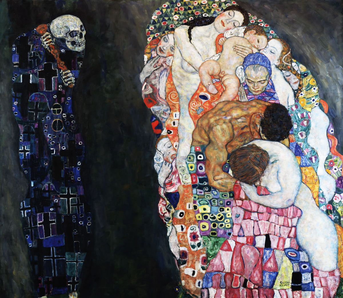 Death and Life – Gustav Klimt, 1910–1915, framed