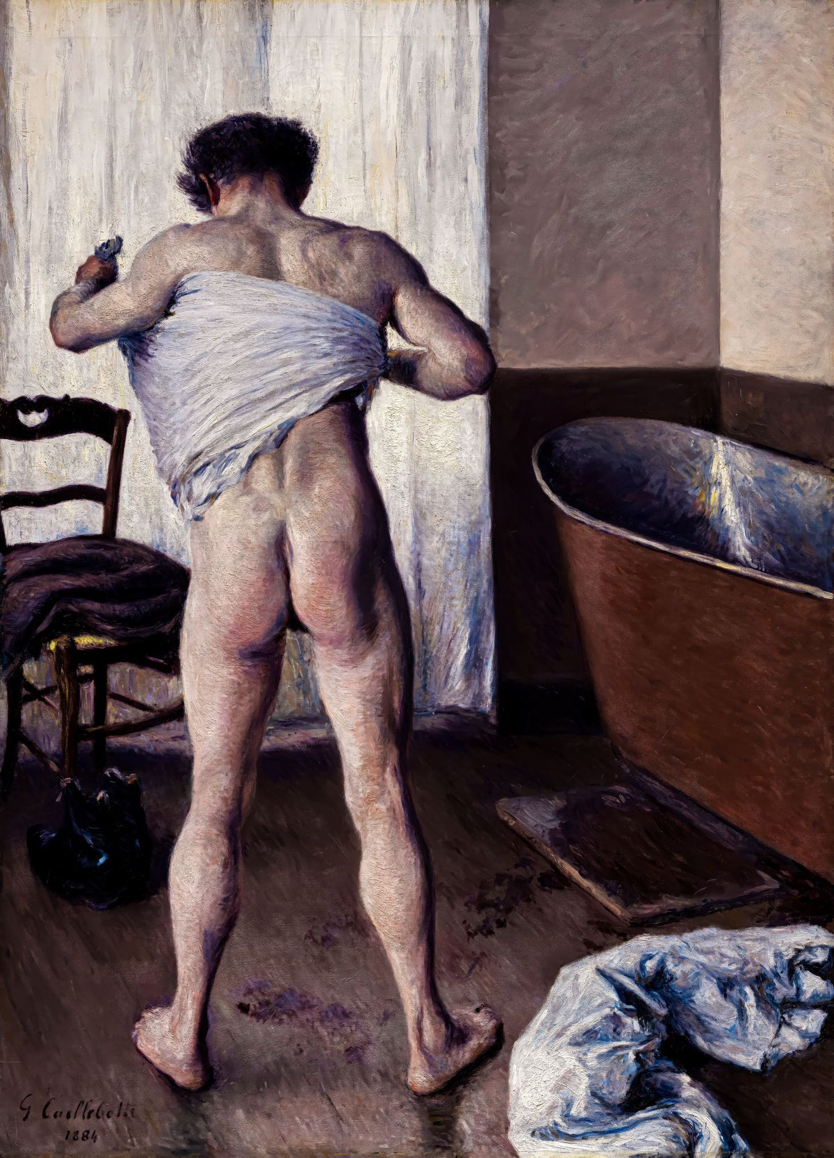 Man at His Bath – Gustave Caillebotte, 1884, framed
