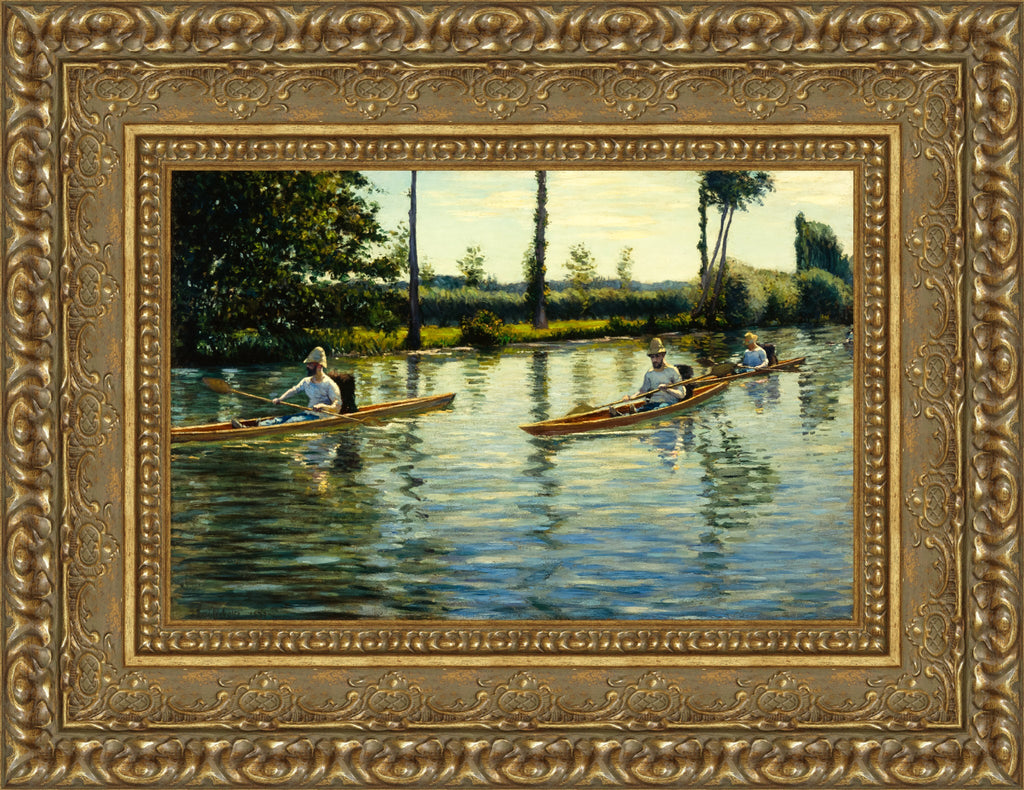 Boating on the Yerres by Gustave Caillebotte — Framed Giclee Canvas Print | Canvas Classics