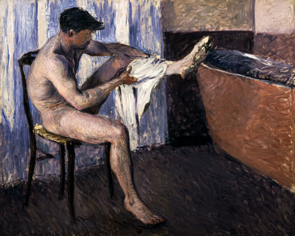 Man Drying His Leg – Gustave Caillebotte, 1884, framed