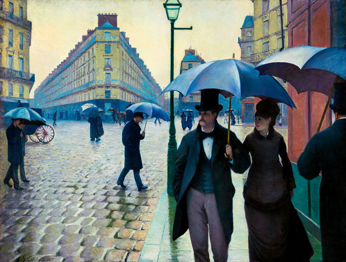 Paris Street; Rainy Day – Gustave Caillebotte, 1877, framed