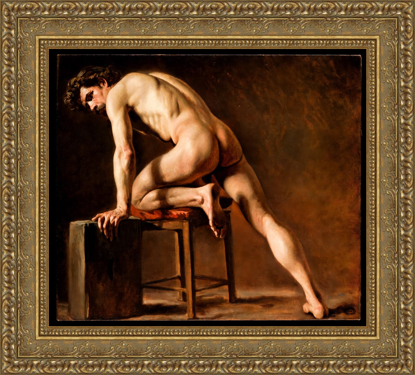 Study of a Nude Man – Gustave Courbet, 1840
