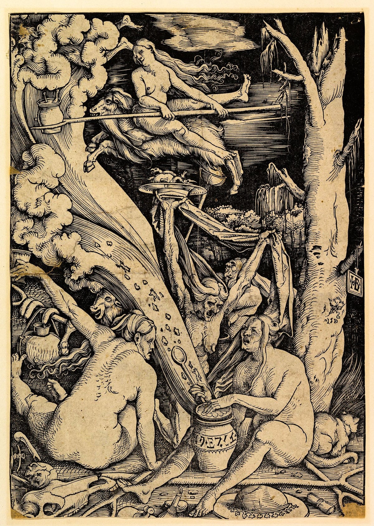 Witches' Sabbath – Hans Baldung Grien, 1510, framed