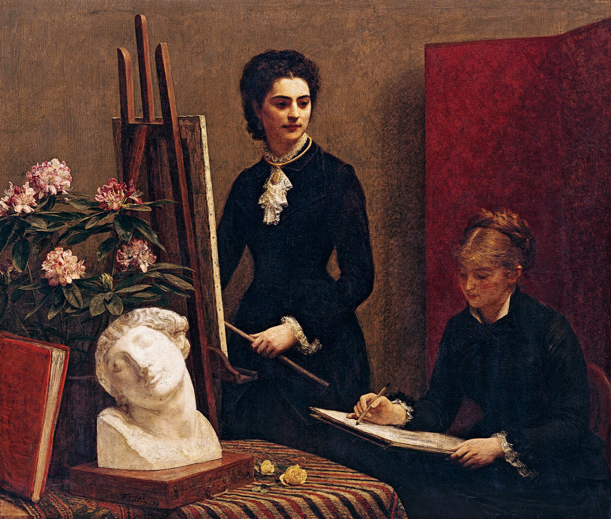 The Drawing Lesson – Henri Fantin-Latour, 1879, framed