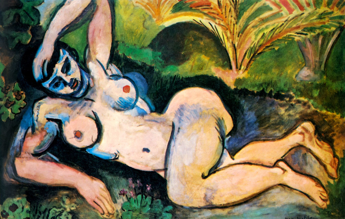 Blue Nude, Souvenir of Biskra (Nu bleu, souvenir de Biskra) – Henri Matisse, 1907, framed