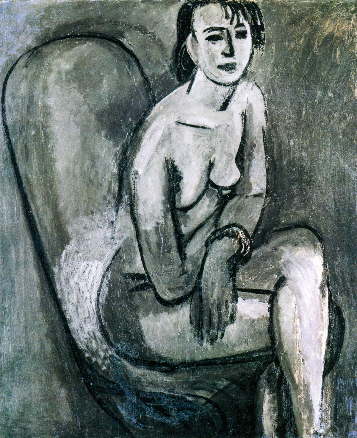 Grey Nude with Bracelet (Nu gris au bracelet) – Henri Matisse, 1918, framed