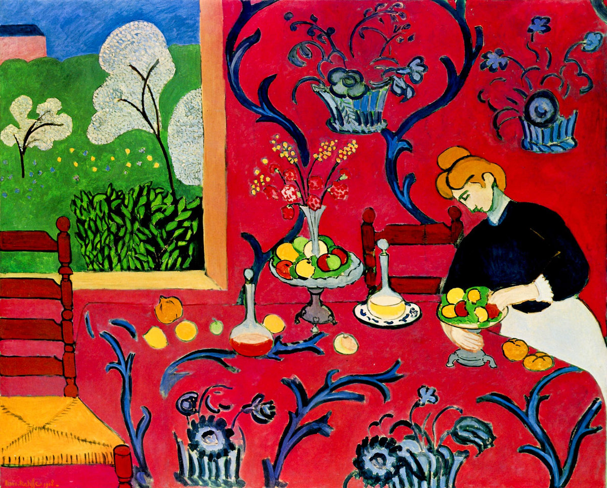 Harmony in Red (La Desserte Rouge) – Henri Matisse, 1908, framed
