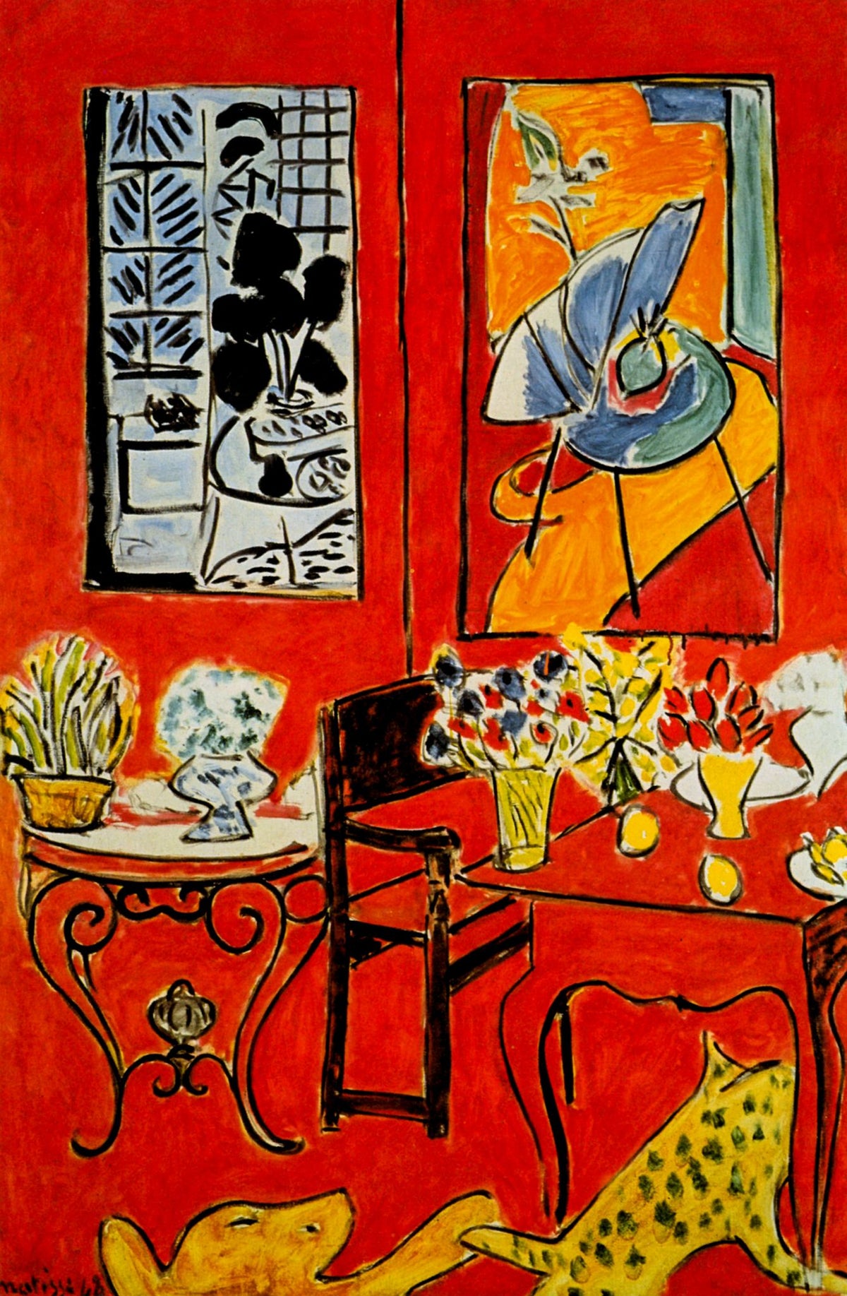 Large Red Interior (Grand Intérieur Rouge) – Henri Matisse, 1948, framed