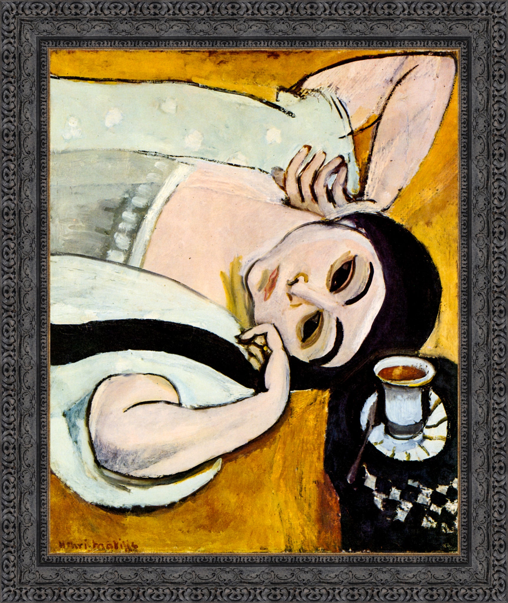 Laurette's Head with a Coffee Cup (Tête de Laurette avec une tasse de café) – Henri Matisse, c. 1917