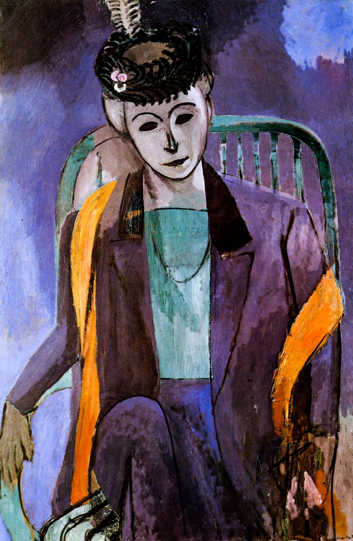 Madame Matisse (Portrait of Amélie Matisse) – Henri Matisse, 1913, framed