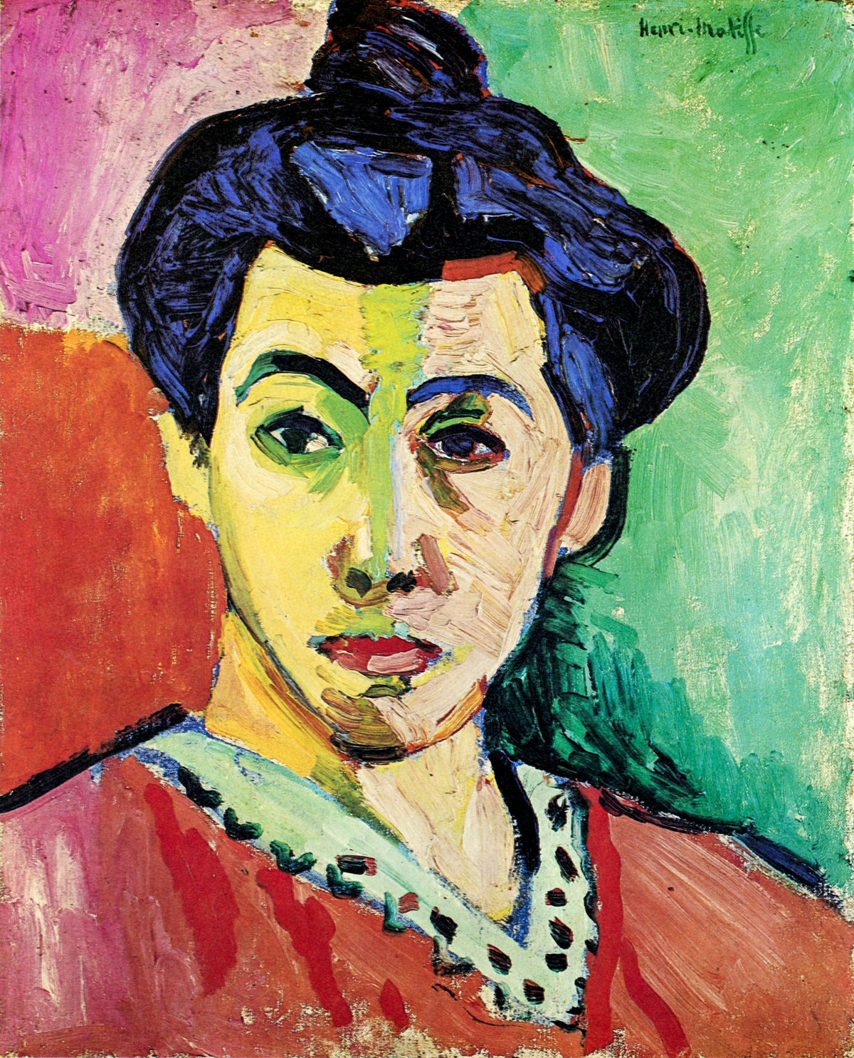 Mme Matisse, The Green Line (La Raie Verte) – Henri Matisse, 1905, framed