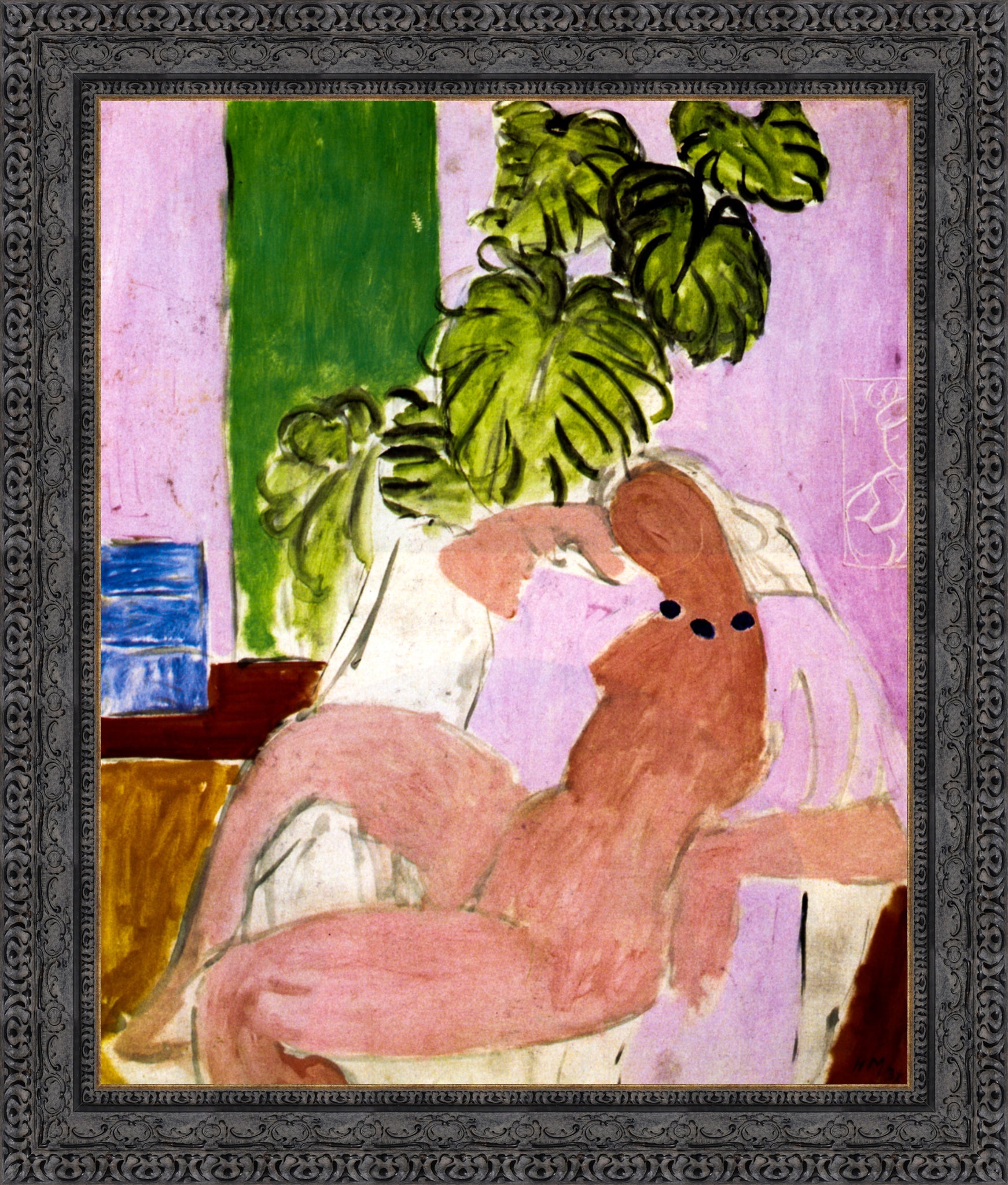 Nude In Chair Green Plants