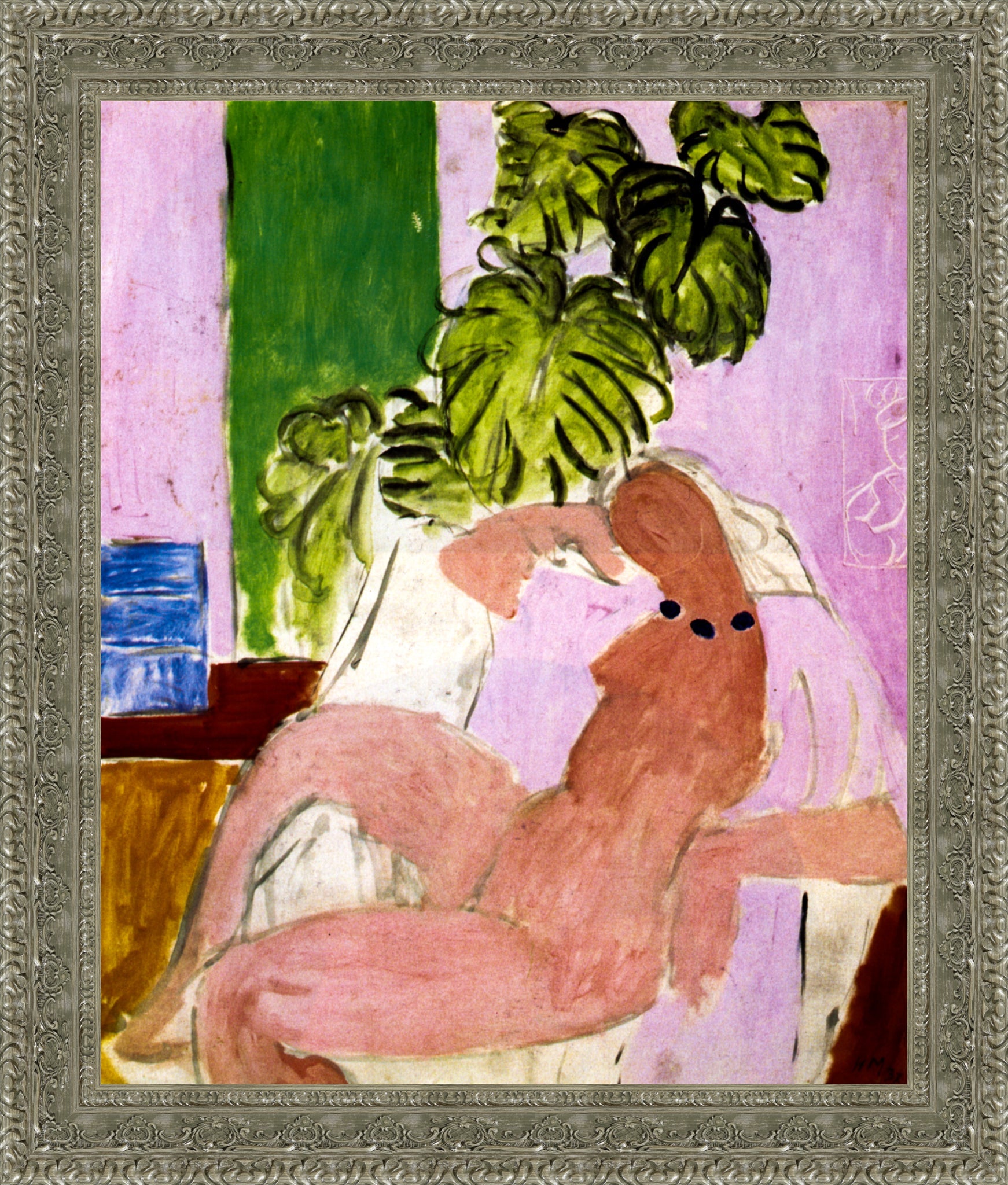 Nude In Chair Green Plants