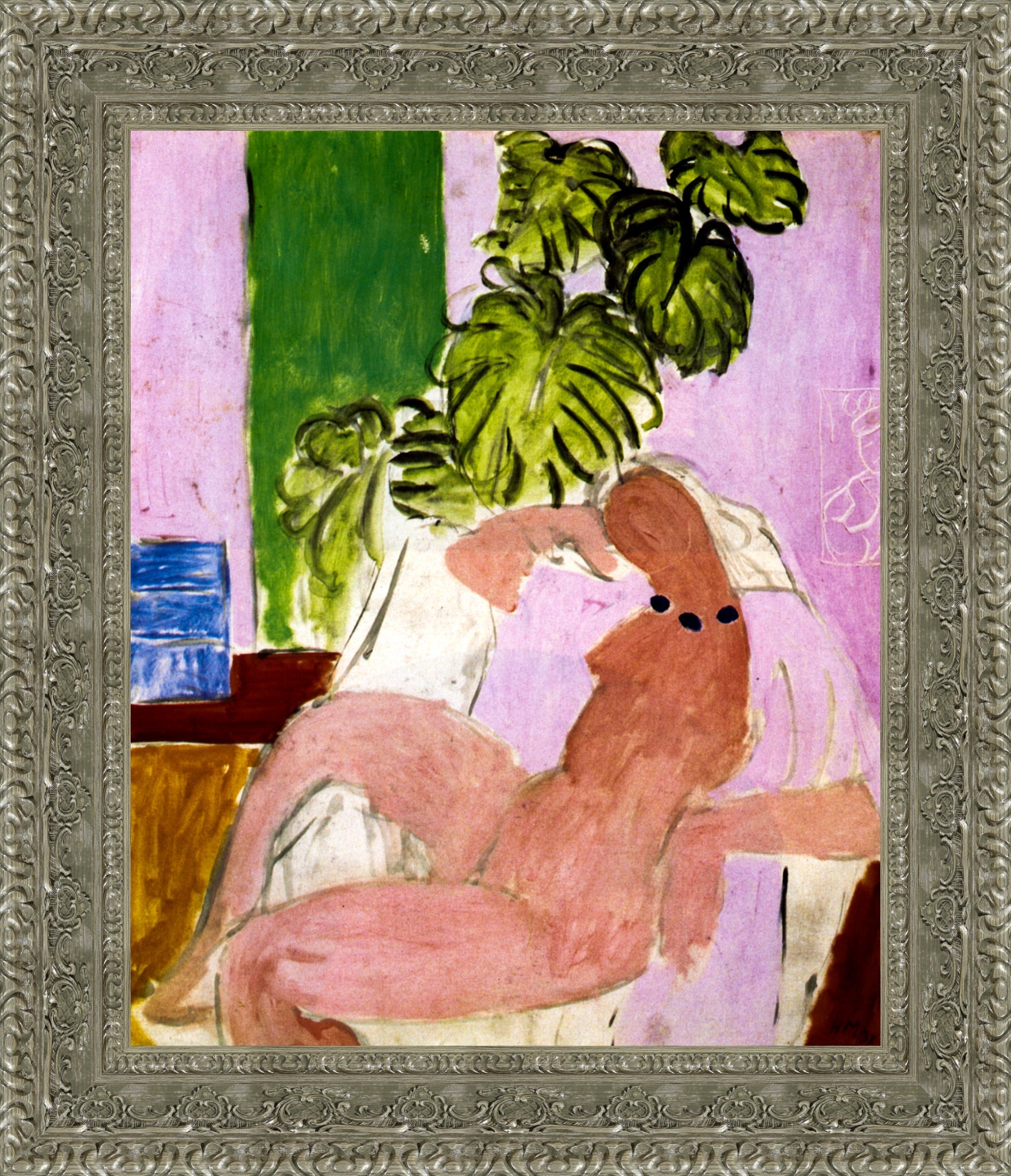 Nude In Chair Green Plants