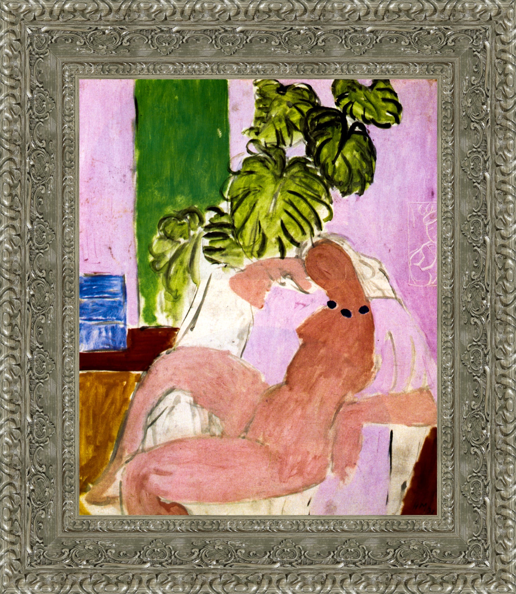 Nude In Chair Green Plants