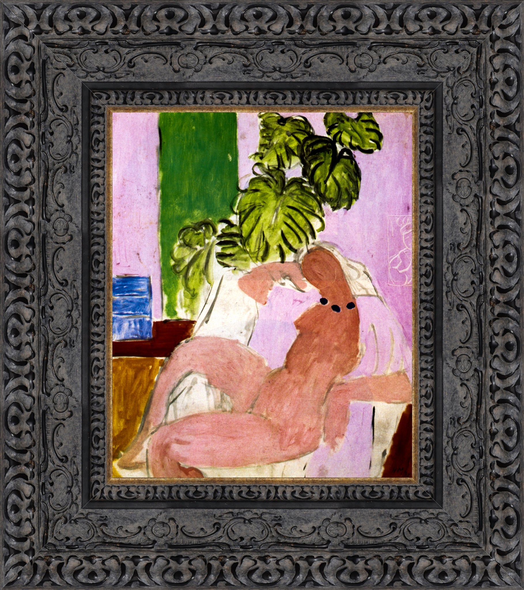 Nude In Chair Green Plants
