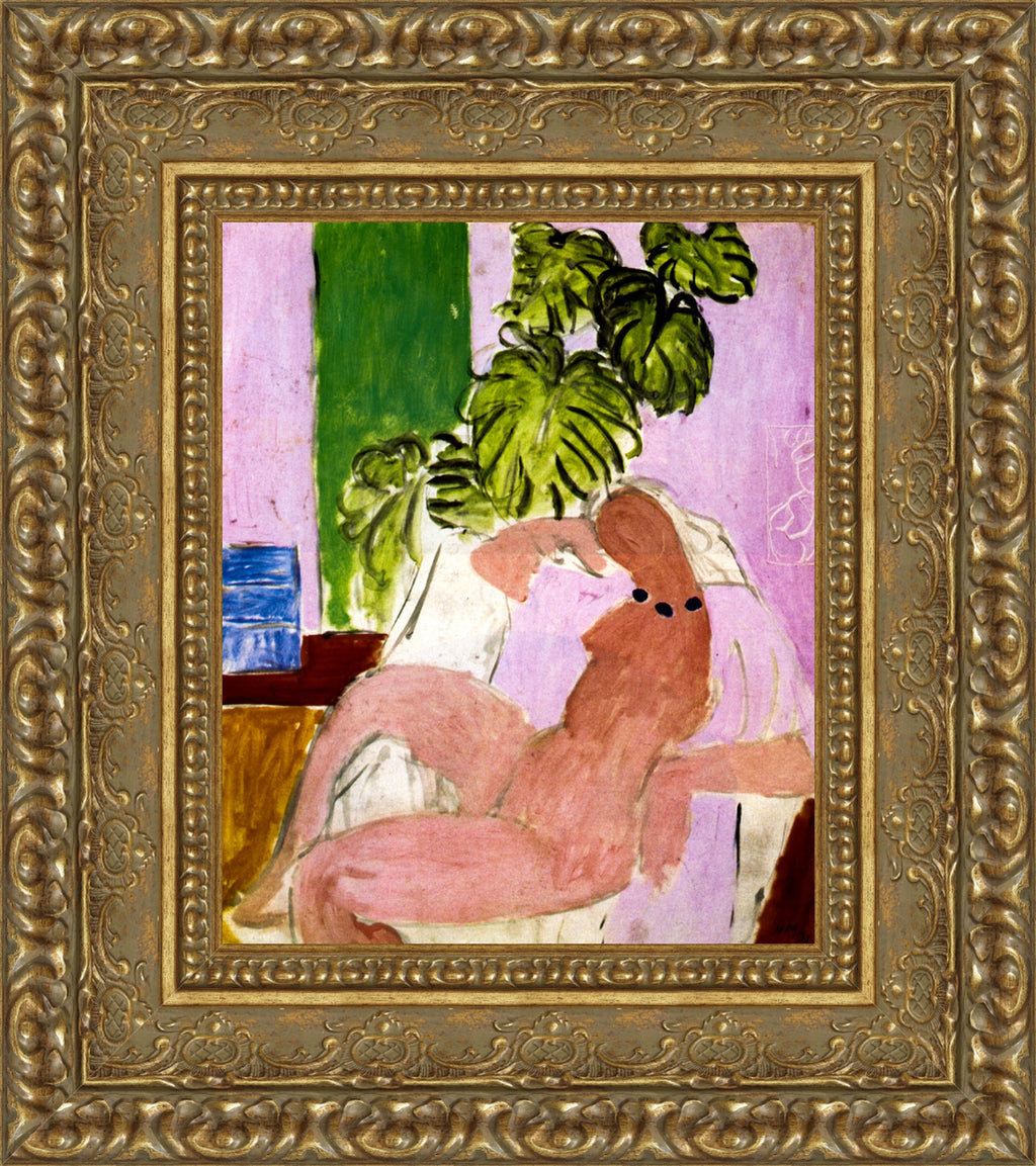 Nude In Chair Green Plants