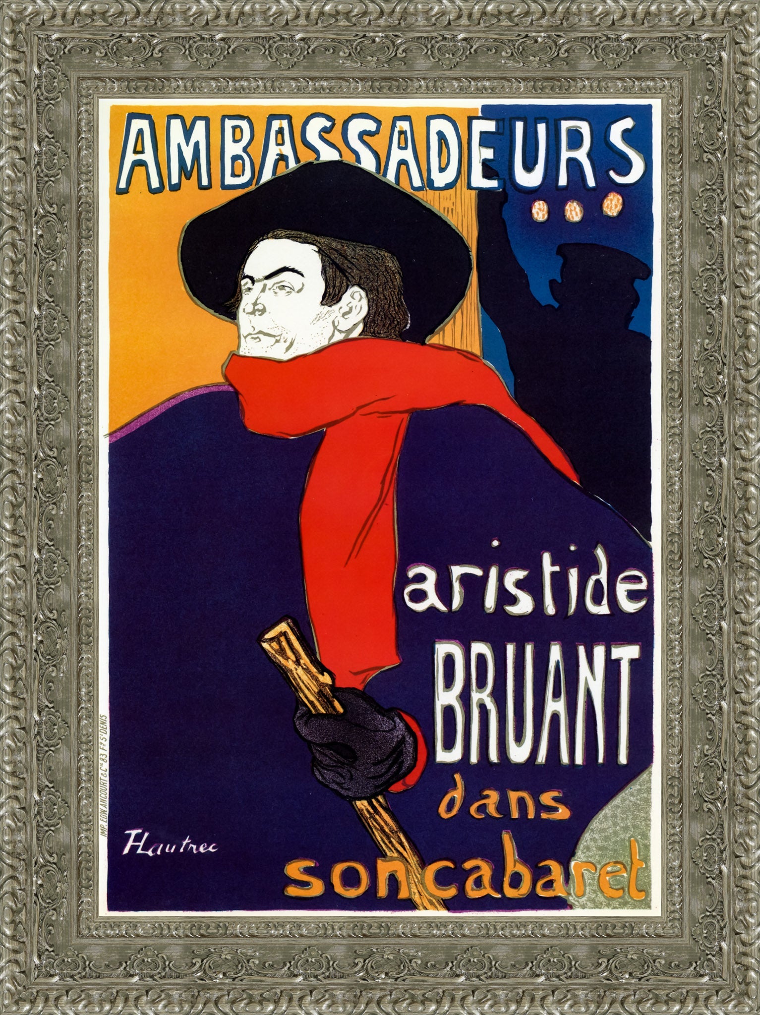 Ambassadeurs: Aristide Bruant dans son cabaret – Henri de Toulouse - Lautrec, 1892 - Canvas Classics