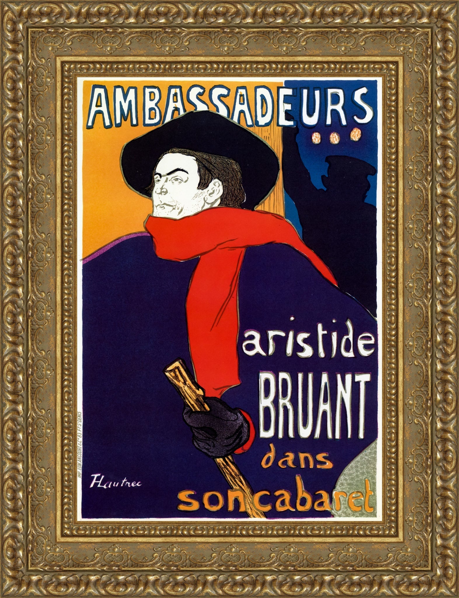 Ambassadeurs: Aristide Bruant dans son cabaret – Henri de Toulouse - Lautrec, 1892 - Canvas Classics
