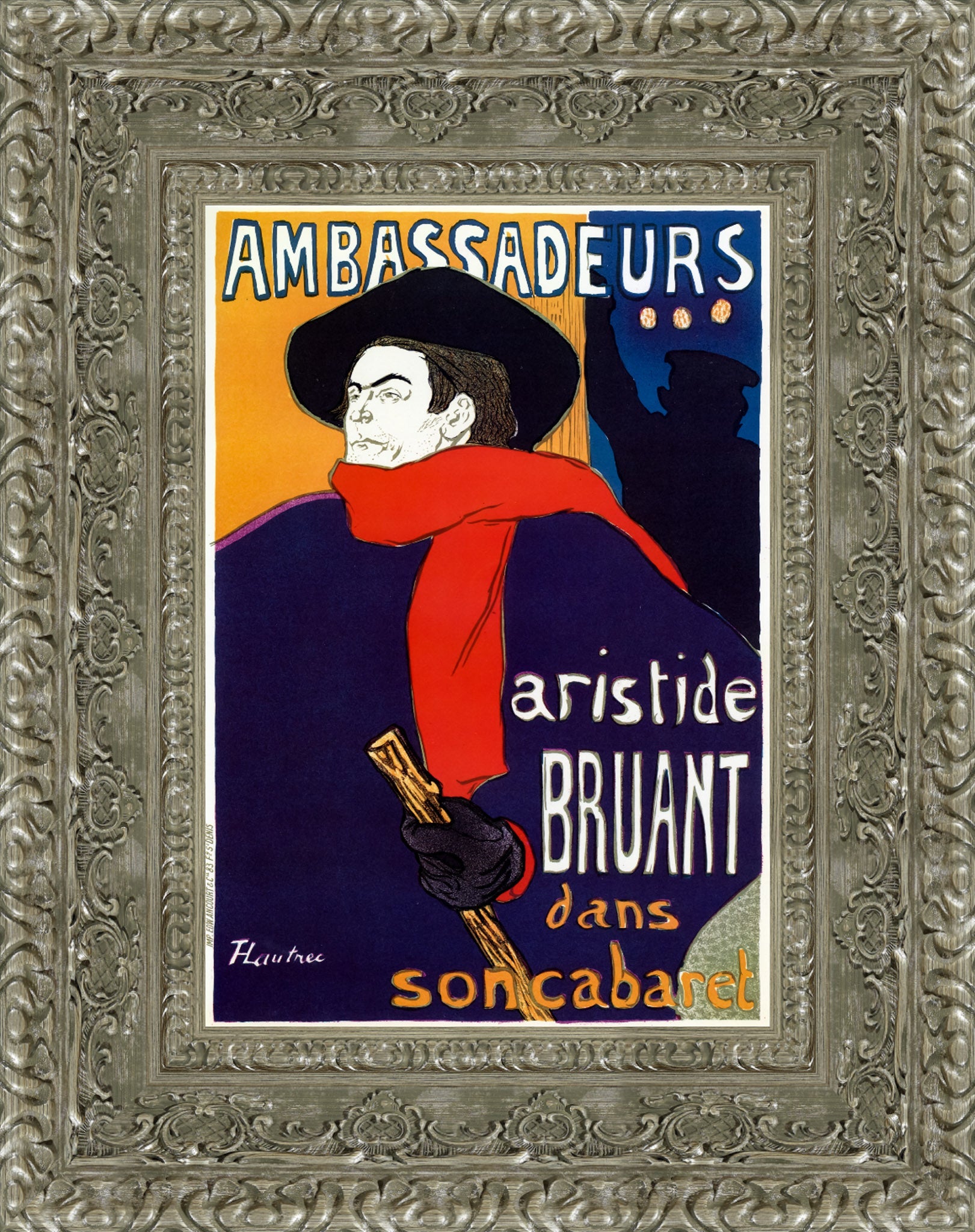 Ambassadeurs: Aristide Bruant dans son cabaret – Henri de Toulouse - Lautrec, 1892 - Canvas Classics