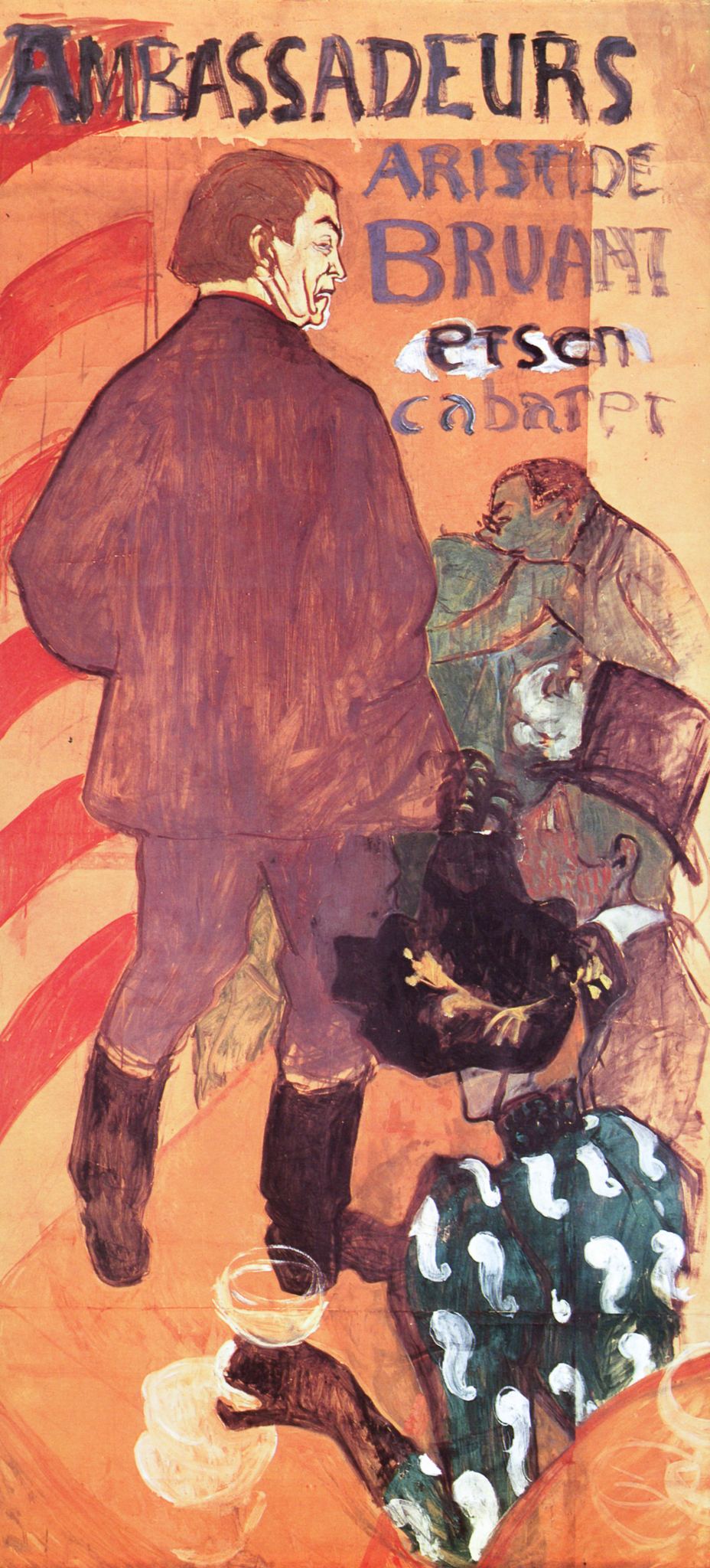 Ambassadeurs: Aristide Bruant – Henri de Toulouse-Lautrec, 1892, framed