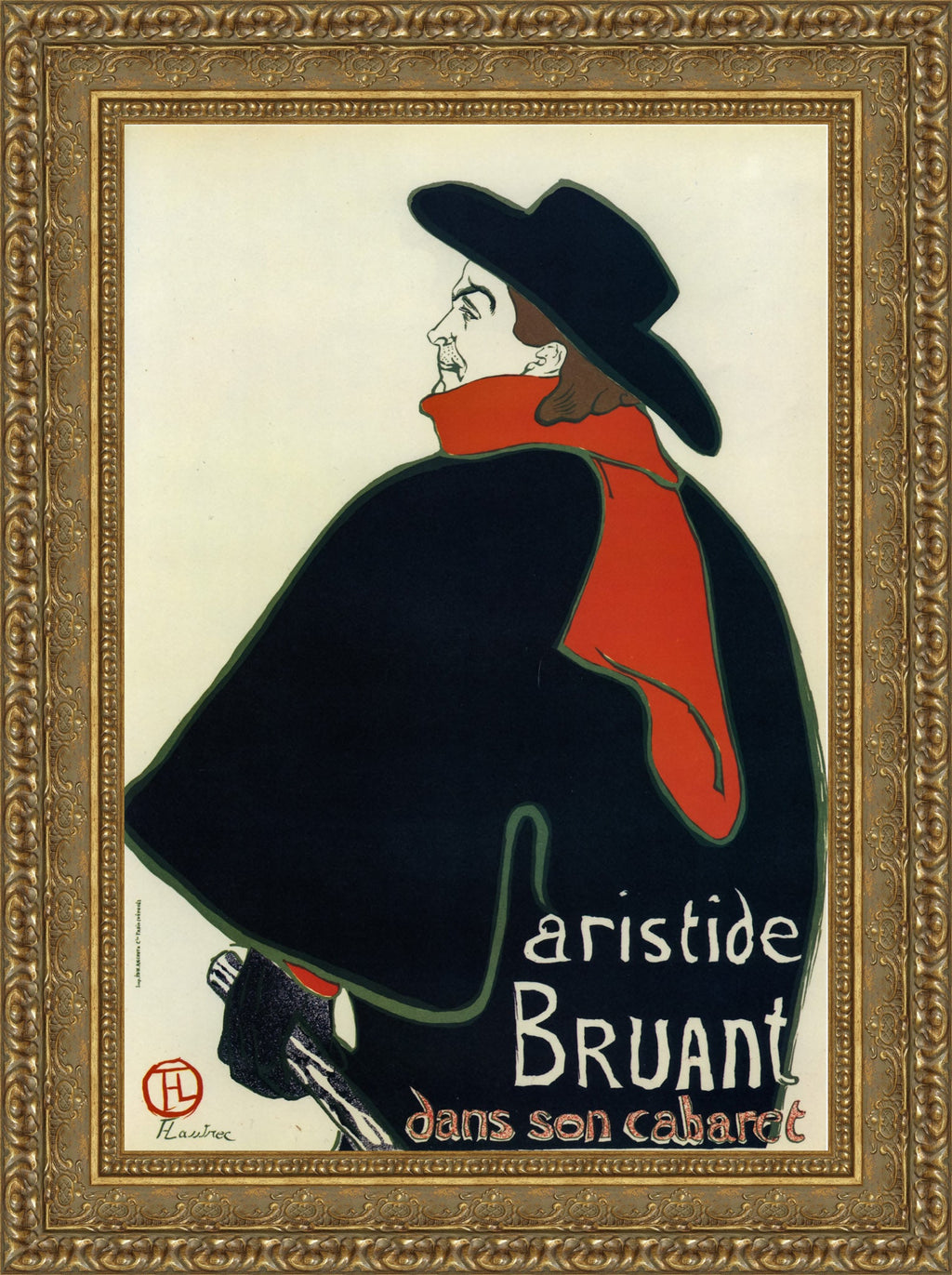 Aristide Bruant dans son cabaret by Henri de Toulouse-Lautrec — Framed Giclee Canvas Print | Canvas Classics