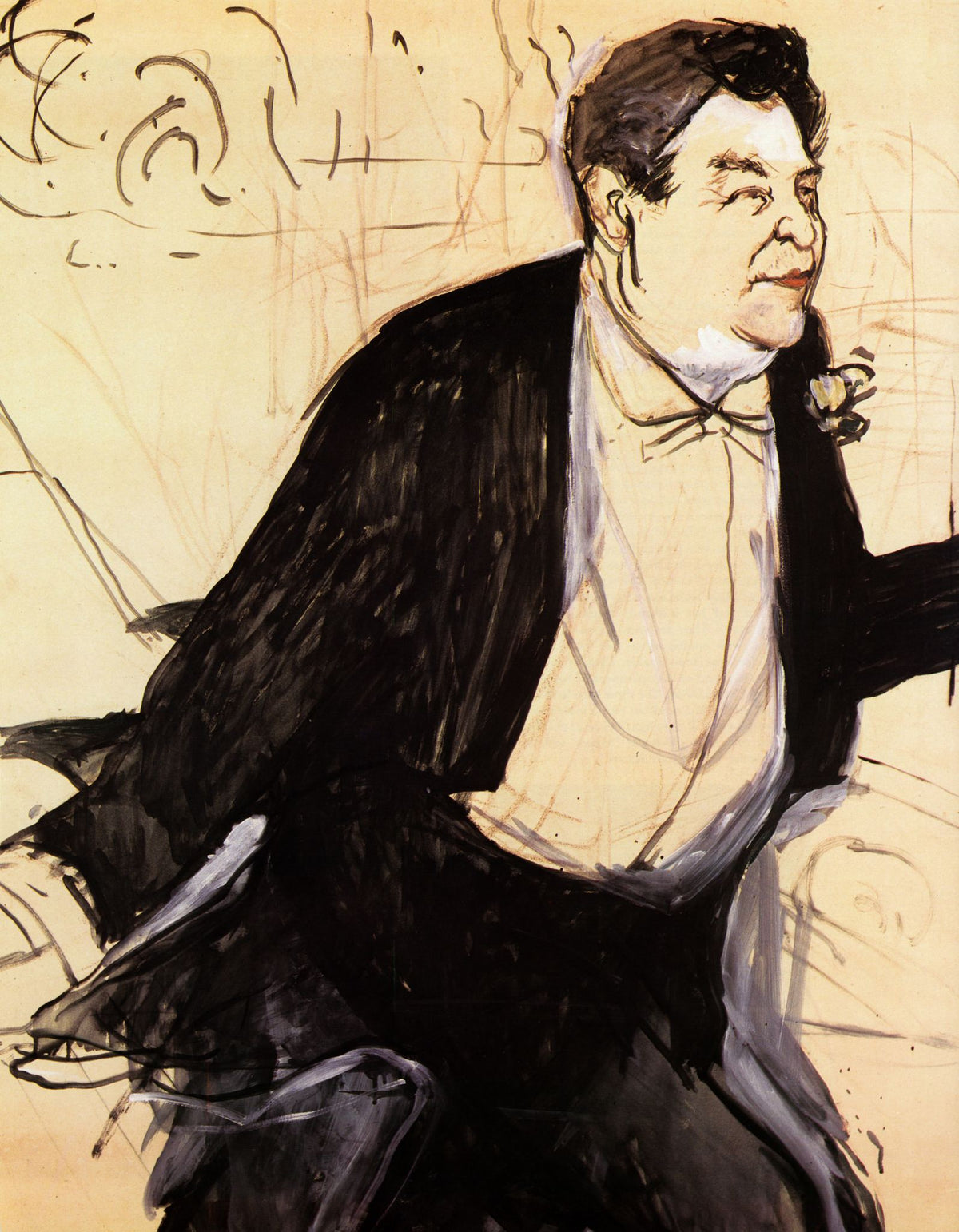 Caudieux (Study) – Henri de Toulouse-Lautrec, 1893, framed