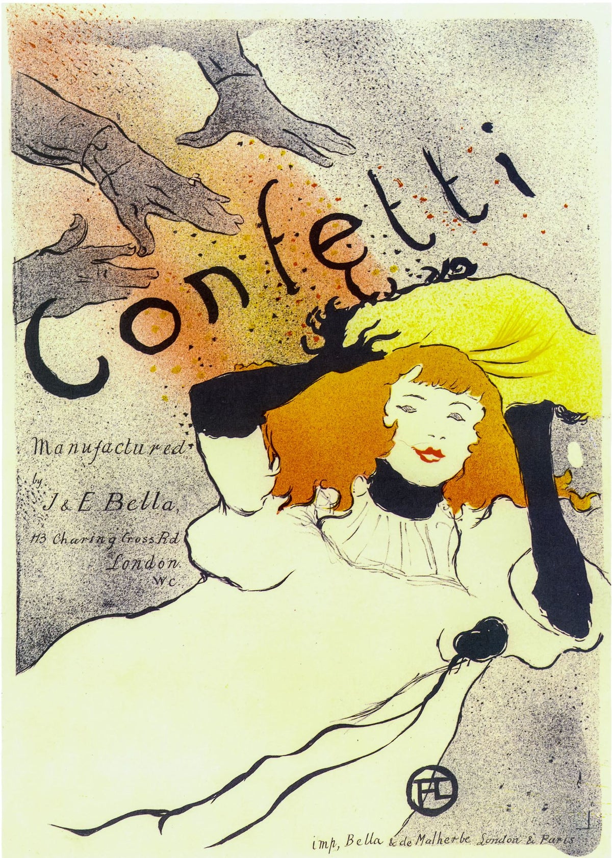 Confetti – Henri de Toulouse-Lautrec, 1894, framed