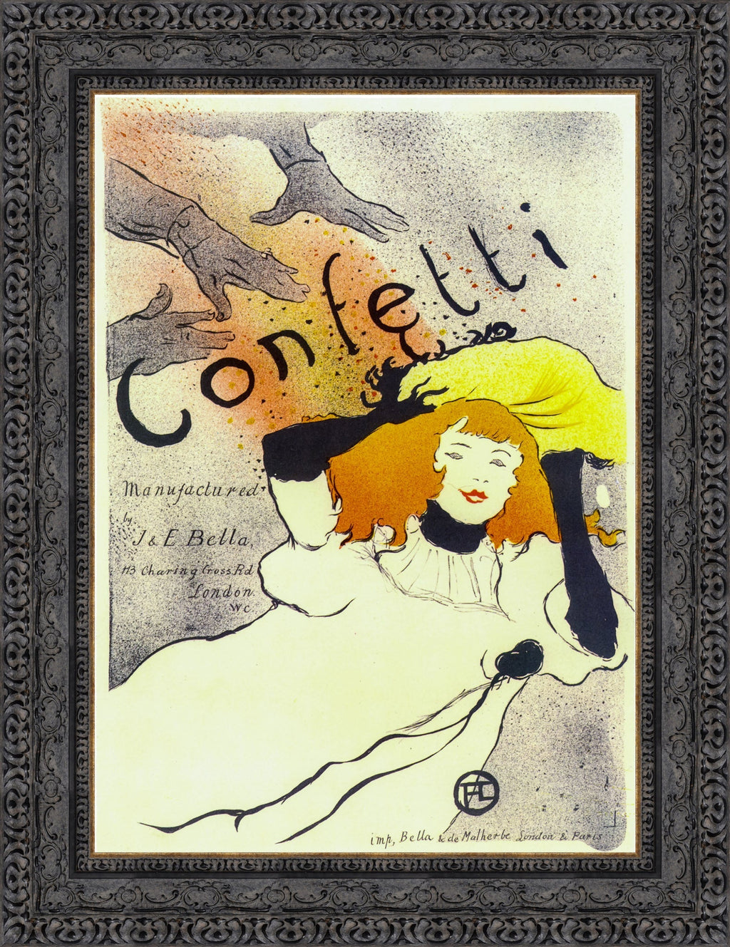 Confetti by Henri de Toulouse-Lautrec — Framed Giclee Canvas Print | Canvas Classics