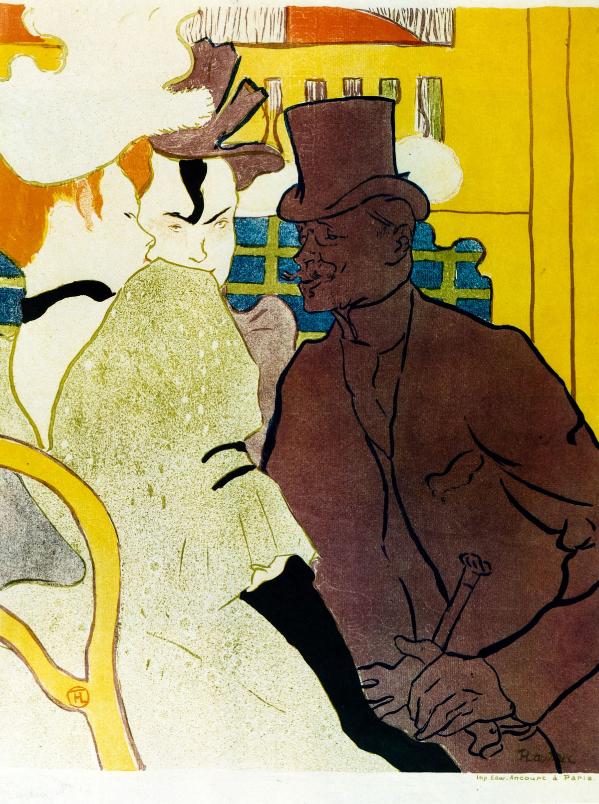 Englishman at the Moulin Rouge – Henri de Toulouse-Lautrec, 1892, framed