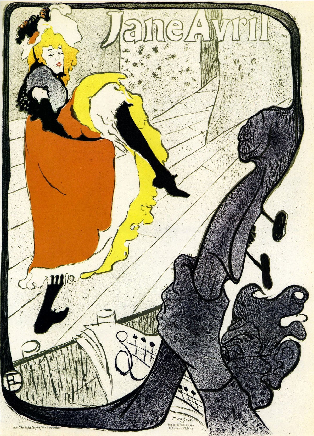 Jane Avril – Henri de Toulouse-Lautrec, 1893, framed