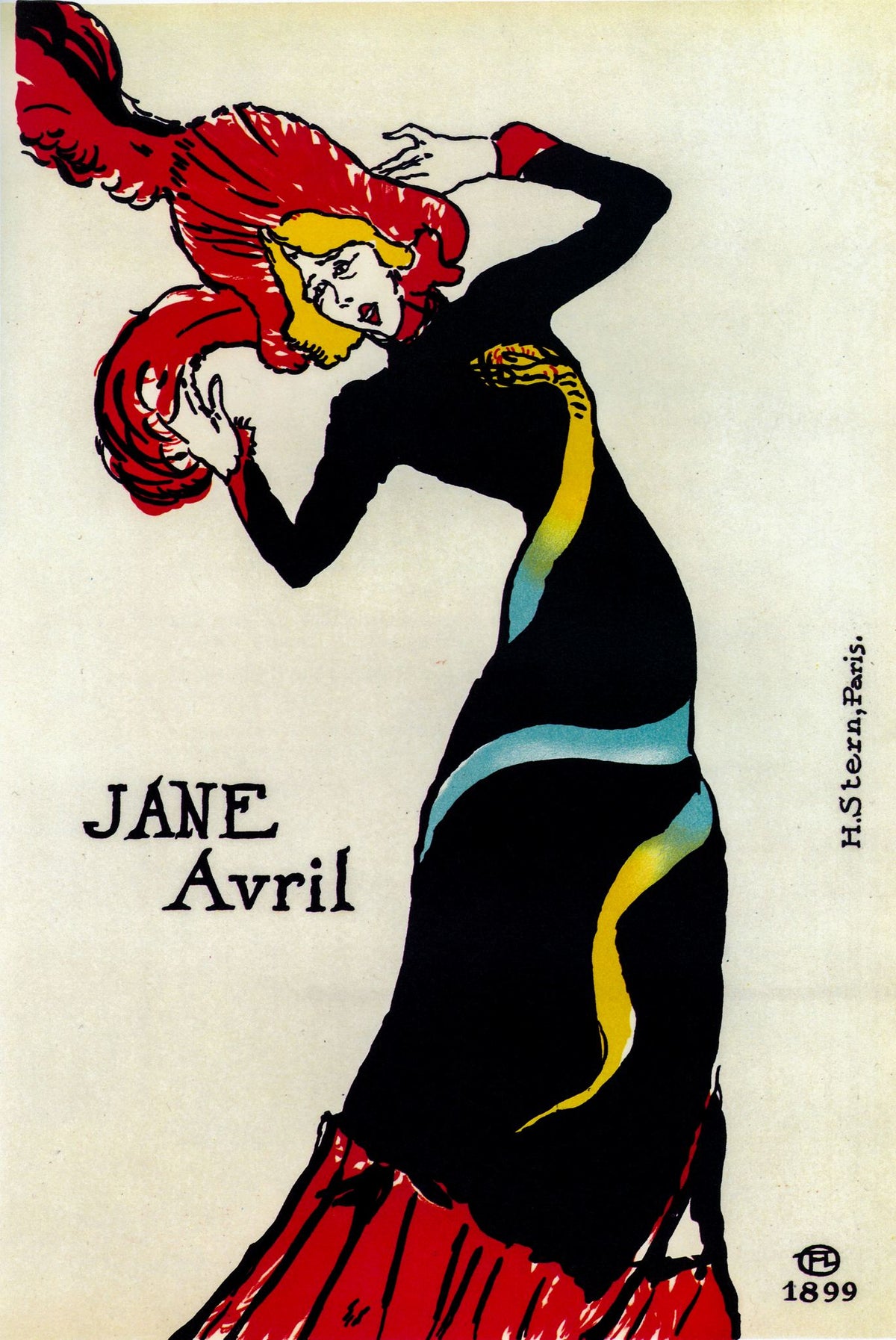 Jane Avril – Henri de Toulouse-Lautrec, 1899, framed