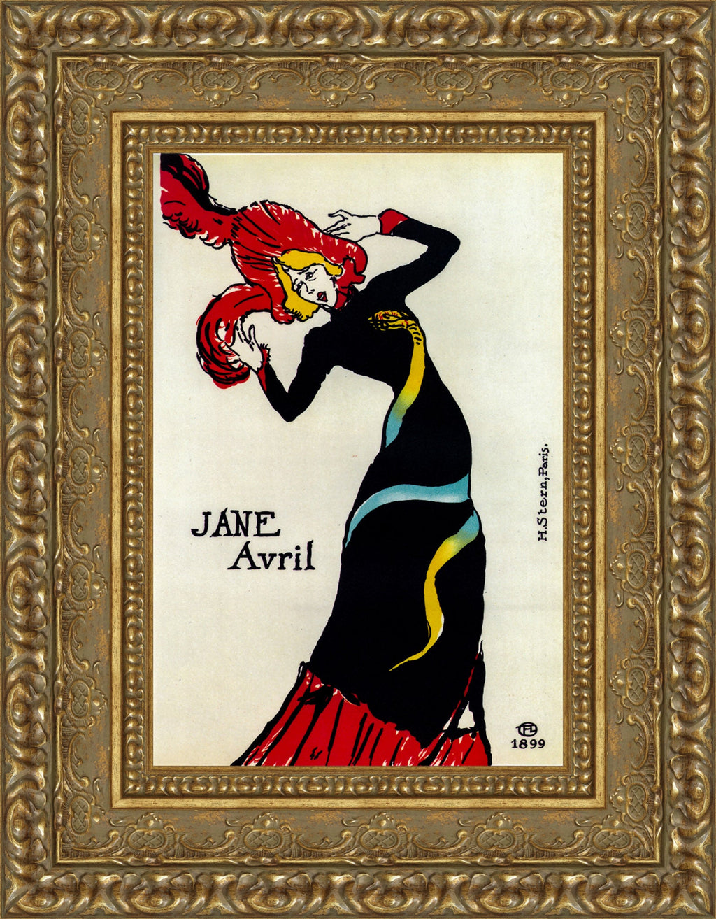 Jane Avril by Henri de Toulouse-Lautrec — Framed Giclee Canvas Print | Canvas Classics