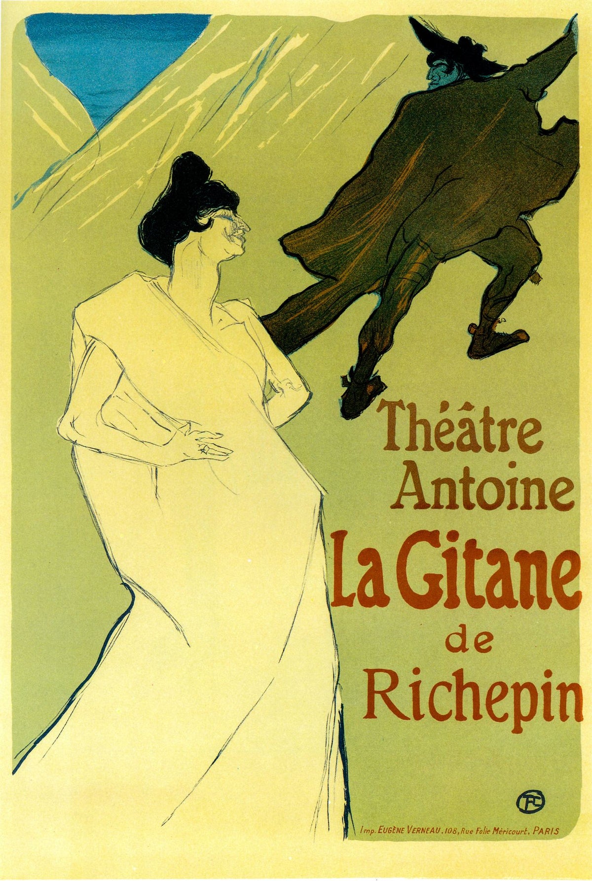 La Gitane de Richepin – Henri de Toulouse-Lautrec, 1900, framed