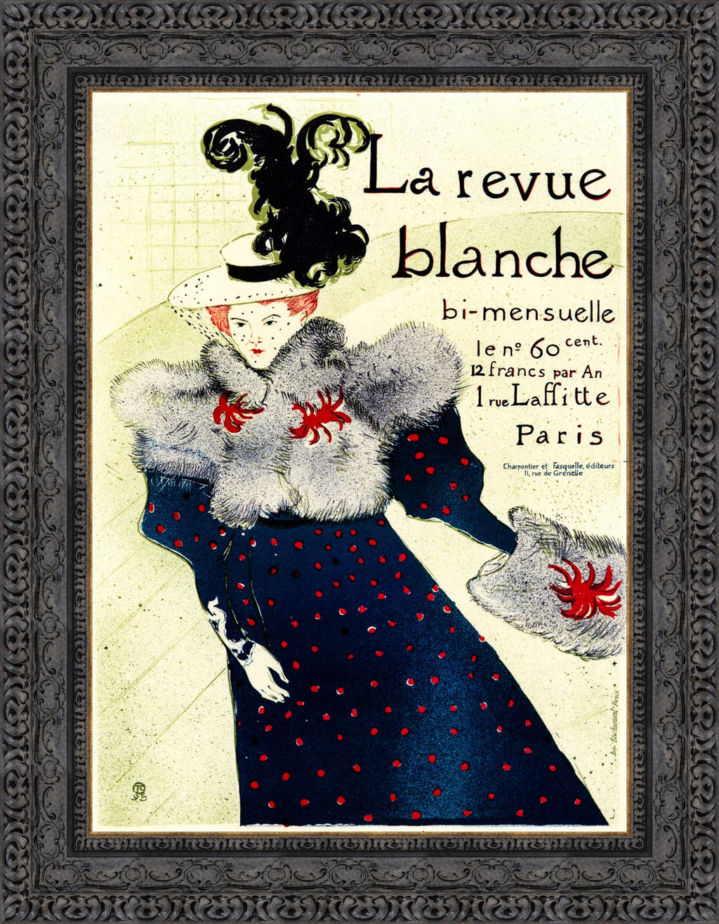 La Revue Blanche by Henri de Toulouse-Lautrec — Framed Giclee Canvas Print | Canvas Classics