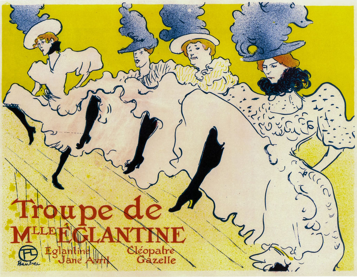 La Troupe de Mademoiselle Églantine – Henri de Toulouse-Lautrec, 1896, framed