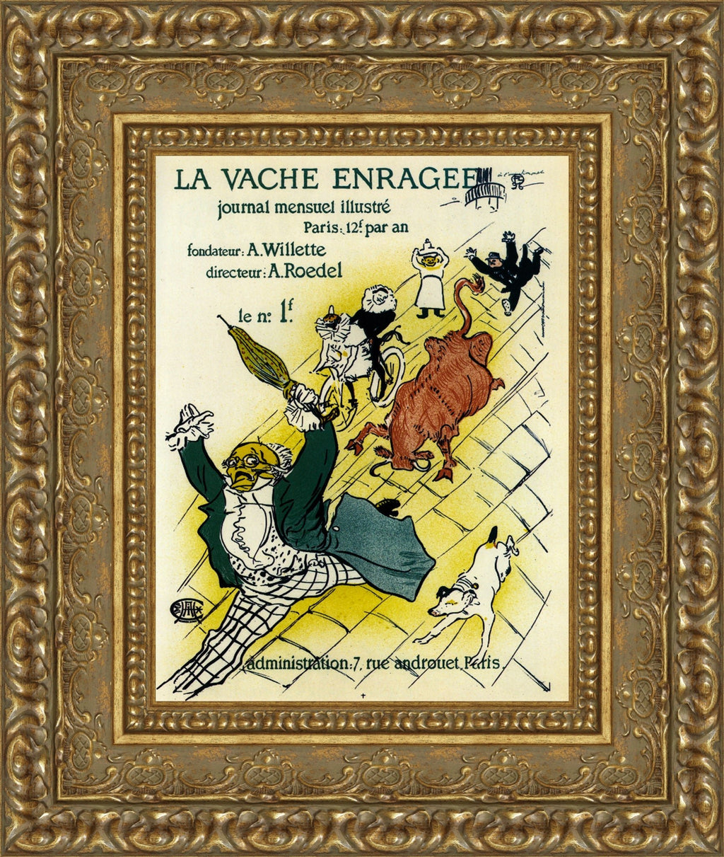 La Vache Enragée (The Mad Cow) by Henri de Toulouse-Lautrec — Framed Giclee Canvas Print | Canvas Classics