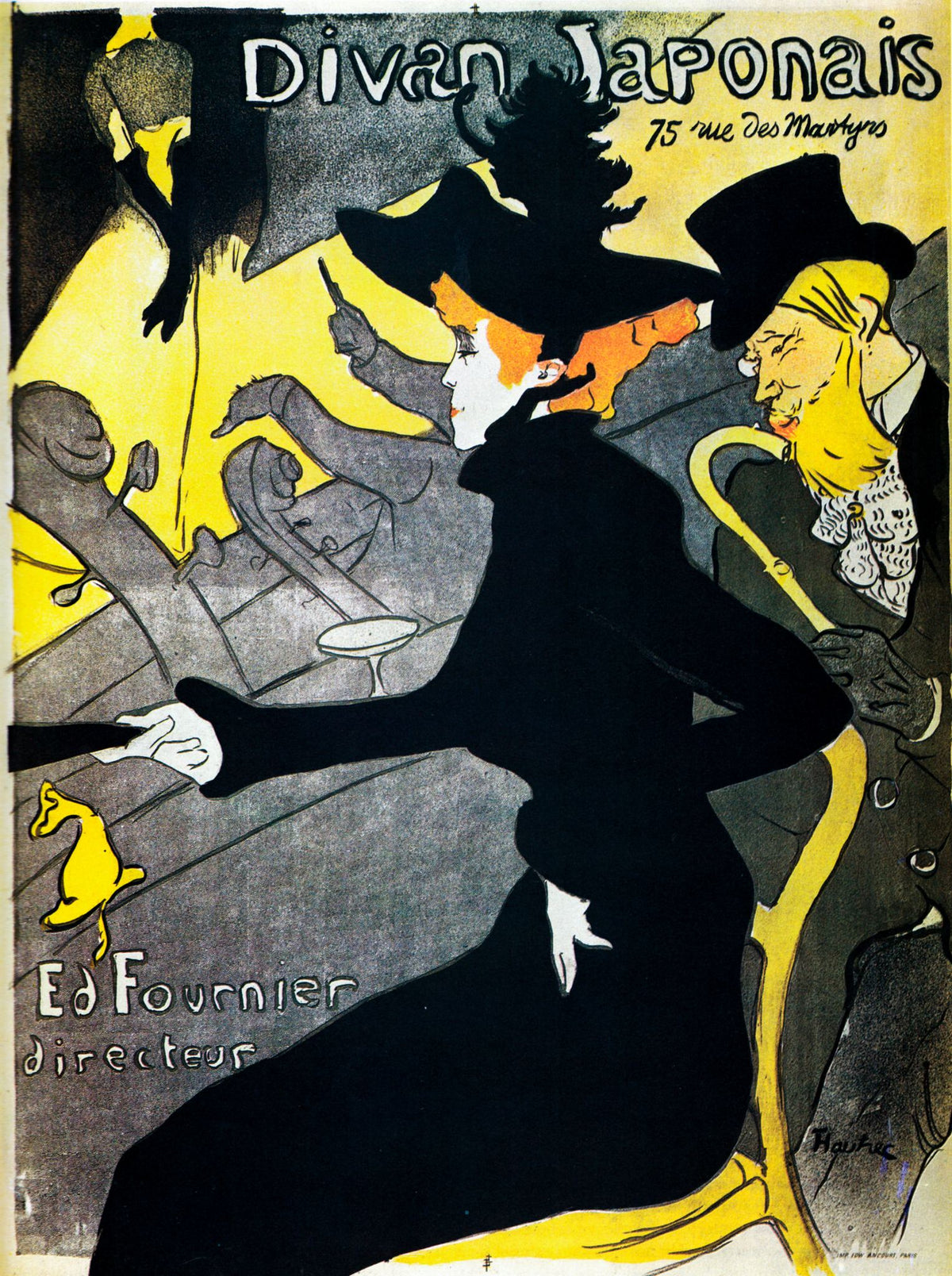 Le Divan Japonais – Henri de Toulouse-Lautrec, 1892, framed