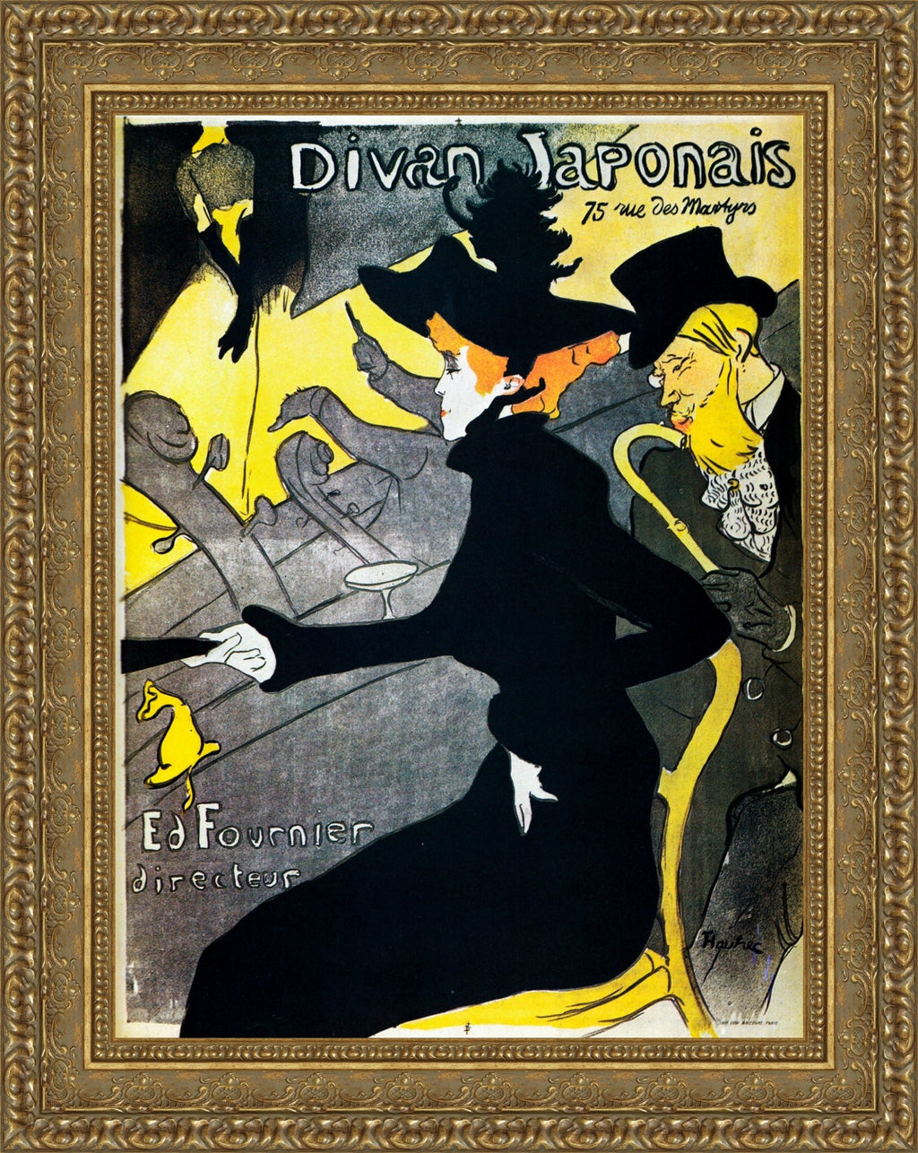 Le Divan Japonais by Henri de Toulouse-Lautrec — Framed Giclee Canvas Print | Canvas Classics